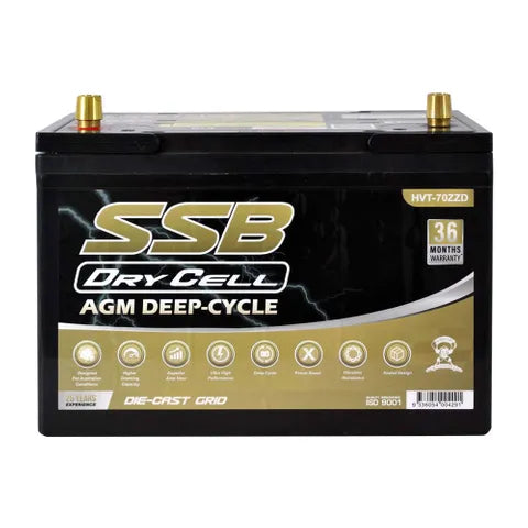 SSB 12V 105Ah AGM Deep Cycle Dual-Purpose Battery – 780CCA, Ultra High Performance (27X MF)