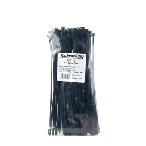 Heavy-Duty 12" Cable Ties | 300mm x 4.8mm Black Nylon Zip Ties (Pack of 100)