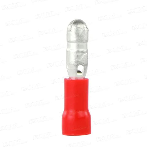 Red Insulated Male Bullet Terminals | 4mm (0.15") | 100-Pack