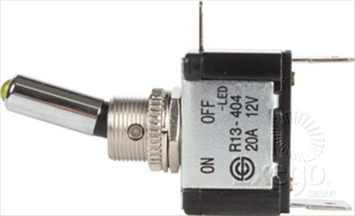 OEX Toggle Switch On/Off SPST 12V Amber Illuminated (Contacts Rated 20A @