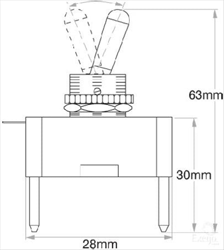 OEX Toggle Switch On/Off SPST 12V Amber Illuminated (Contacts Rated 20A @
