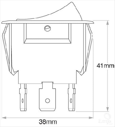 Rocker Switch On/Off SPST 12V 20A Amber Illuminated ACX3791