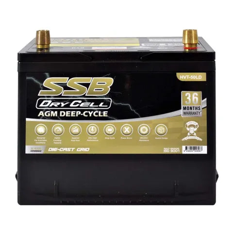 SSB 12V 60Ah AGM Deep Cycle Dual-Purpose Battery – 600CCA, Ultra High Performance