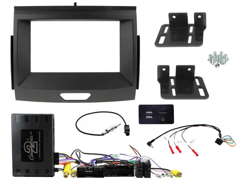 Ford Ranger PX2/PX3 Sync 3 Fitting Kit (2015-2022) | 8" Display Retention, Black Facia & Harness
