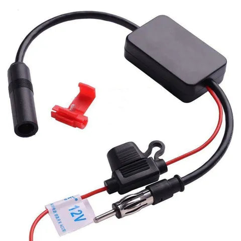 Universal FM Signal Amplifier & Noise Filter | In-Line Aerial Booster Adapter