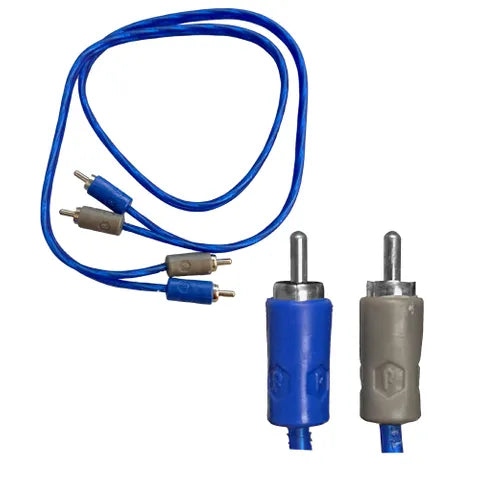 Neon Blue RCA Audio Cable | 1 Meter Twin RCA to RCA Interconnect