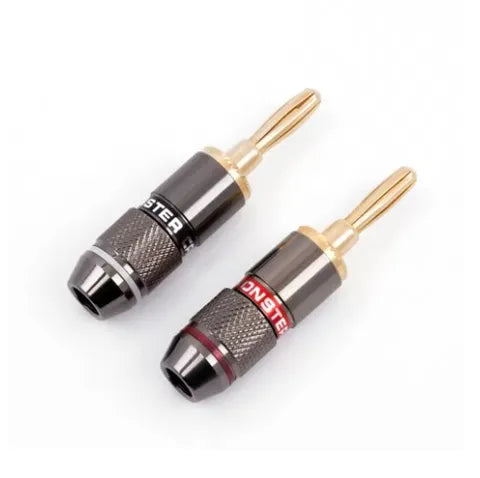 4mm Gold-Plated Banana Plugs (Pair) | Solderless Speaker Cable Connectors