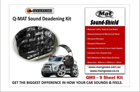 Mongoose Q-Mat Bulk Pack – Sound Deadening Material (9 Sheet Pack) | Noise & Vibration Control