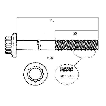 PERMASEAL Cylinder Head Bolt Set HBS042