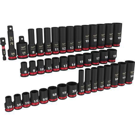 Milwaukee 43 Pc 3/8in Dr Deep Impact Socket Set - Metric / SAE 49667009