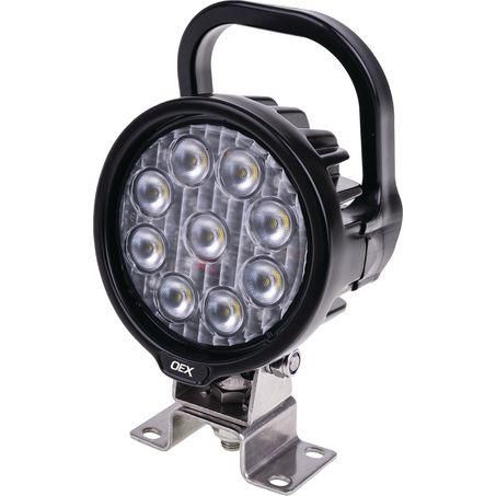 OEX Work Light with Handle & Switch - Round 9 LED. 12V/24V, CISPR25 rated LLX08203HS