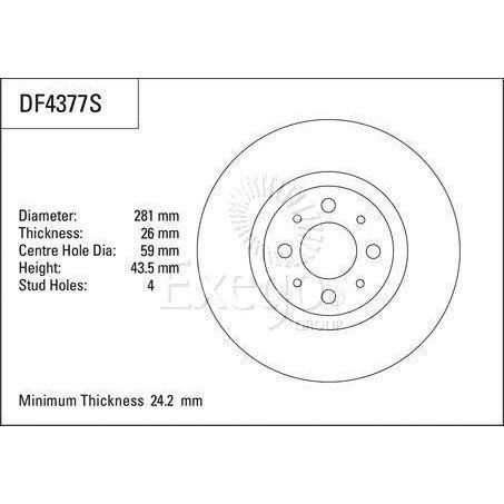 TRW Disc Brake Rotor 281mm x 24.2 Min