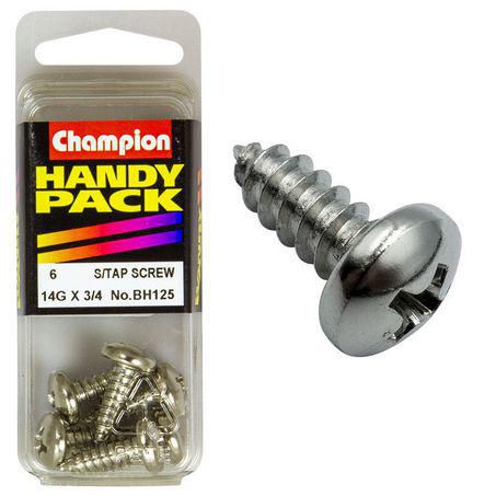 CHAMPION AUTO PARTS Champion Self Tapping Pan Head Screw Pack 14G x 3/4in. BH125