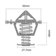 Tridon High Flow Thermostat 52mm - 82 Degrees C TT620-180