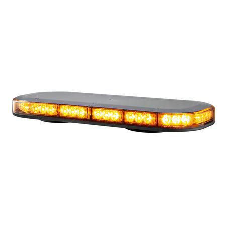 LED Autolamps 12/24V Amber Emergency Mini Light Bar Clear Lens With Amber LEDs 18 Selectable Flash Patterns Magnetic Mount LB380ACMM