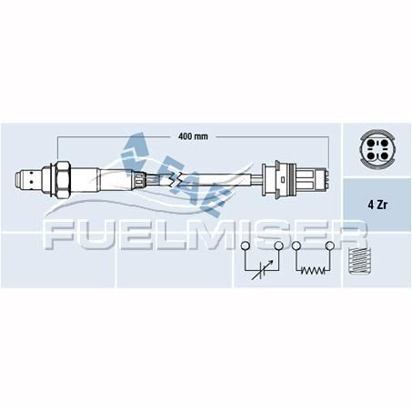 FUELMISER OXYGEN SENSOR DIRECT FIT 4 WIRE 400MM CABLE
