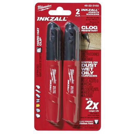 Milwaukee INKZALL Black Medium Point Markers (2 Pk) 48223102