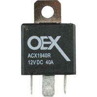 OEX Mini Relay 12V Normally Open 40A - Resistor Protected