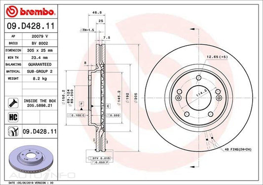D/ROTOR RR HYU TUCSON KIA SPOR 302*10*8 SOL 08.D430.11