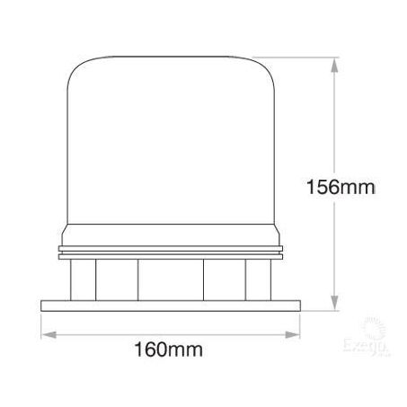 ECCO LED Beacon Amber 12 or 24V Permanent Mount ACX2375