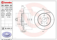 DISC ROTOR REAR SUITS TOYOTA COROLLA ZRE ZZE 06> 259*9*7.5 SOLID - 08.A534.21
