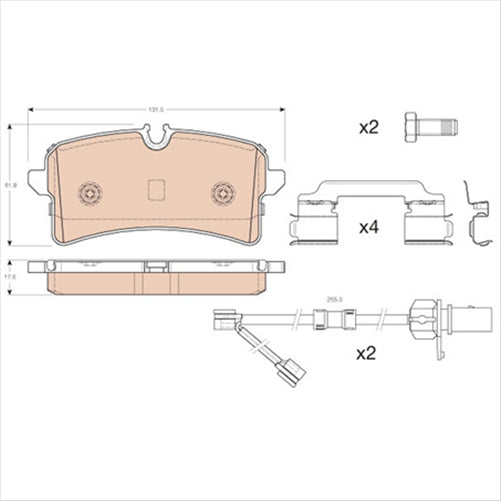 TRW Brake Pad Set Inc. Wear Sensor