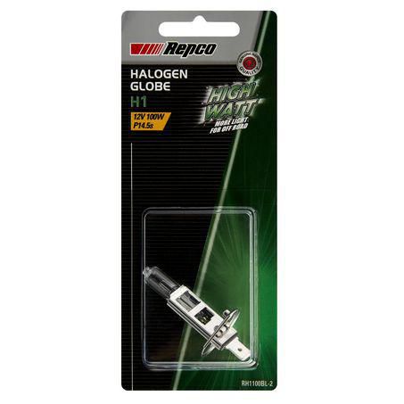 Repco Halogen Headlight Performance High Watt H1 Globe 12V 100W P14.5S RH1100BL-2