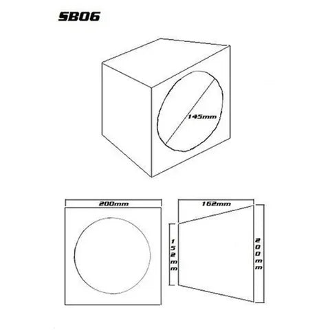 6.5" Subwoofer Enclosure Box Pair | Black Carpet | Pre-Loaded Terminal Cup