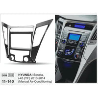 Hyundai Sonata/I45 Double DIN Dash Kit (2010-2014) | Black & Silver for Manual Air Con