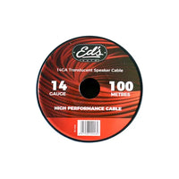 14 Gauge Clear Speaker Wire â€“ 100 Meter Bulk Roll â€“ Flexible CCA Cable for Home Theater, Car Audio, PA Systems