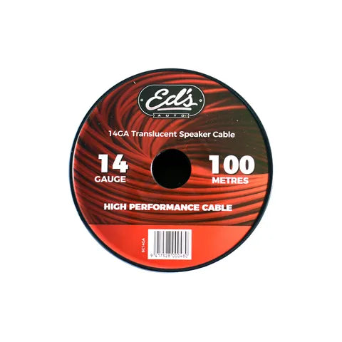 14 Gauge Clear Speaker Wire â€“ 100 Meter Bulk Roll â€“ Flexible CCA Cable for Home Theater, Car Audio, PA Systems