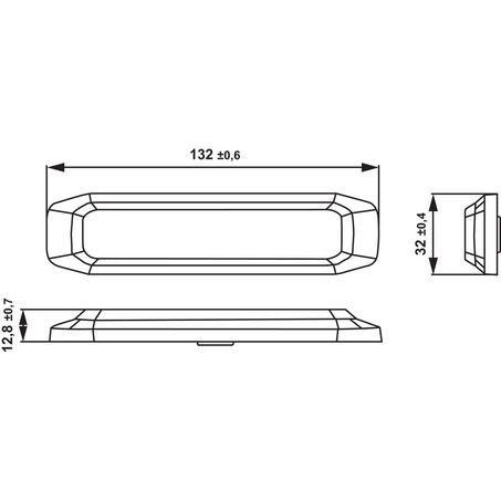 HELLA - 12V/24V Multi-Flash Slim Directional Warning Lamp, 6 LED Amber, Surface Mount - 2 PCS 2XD014562401