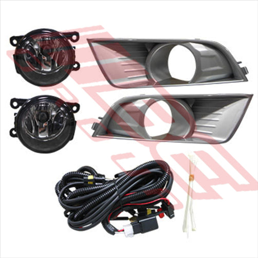 Ford FOG LAMP SET - L&R - WITH WIRING & BEZEL - SILVER - FORD RANGER 2015-