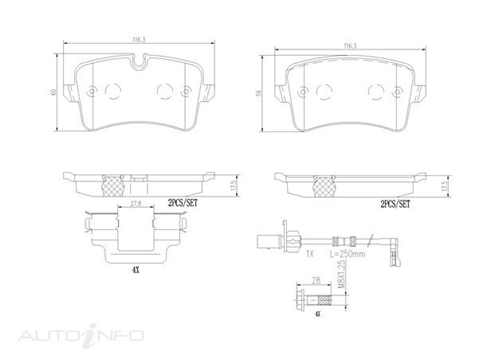 Brembo REAR BRAKE PAD BREMBO AUDI A6 A7 RS P85150N