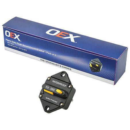 OEX Flush Mount Manual Reset Circuit Breaker 60A - box of 5
