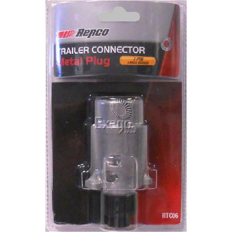 REPCO Trailer Plug 7 Pin Large Metal Round