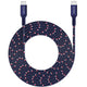 MICRODIA ExeCableâ„¢ Tweed PD100W USB-C to USB-C Cable â€“ 2.6m Navy, Fast Charging & High-Speed Data
