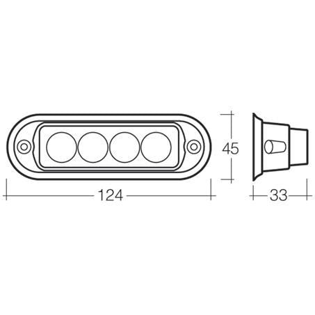 Narva LED Beacon / Strobe Amber 12 or 24V Permanent Mount