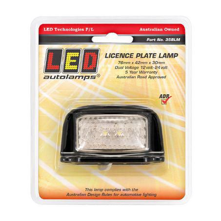 LED AUTO LAMPS LED LICENCE PLATE LAMP BLK 12/24 V