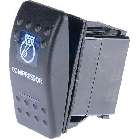 DRIVETECH 4x4 Rocker Compressor Switch On/Off SPST 12 or 24V Blue Illumination (
