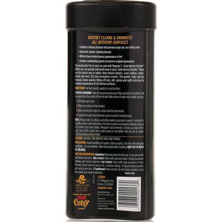 MEGUIARS Meguiar's Quik Interior Detailer Wipes 25pk G13600