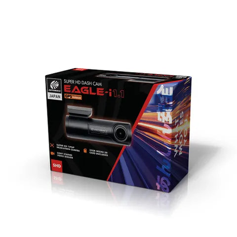 Autobacs Eagle I 1.1 Super HD Car Dash Camera with GPS & Wi-Fi – 32GB Storage