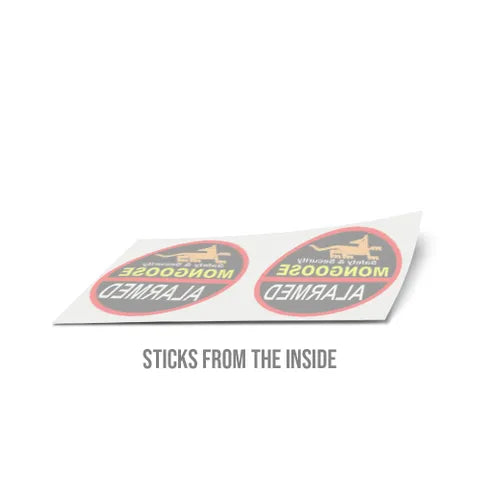 Mongoose Internal Window Stickers - Set of 2 | Professional Inside Glass Decals