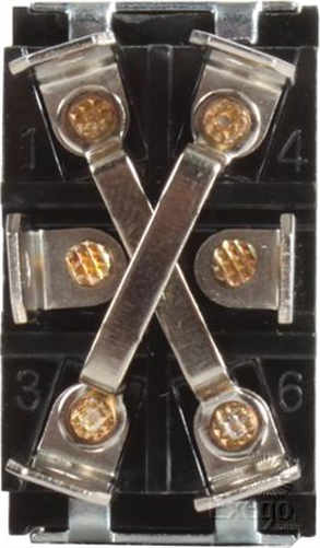 Toggle Switch Mom On - Off - Mom On - DPDT (Contacts Rated 15A) ACX3919BL