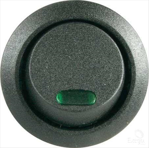 OEX Rocker Switch On/Off SPST 12V Green Illuminated (Contacts Rated 10A @