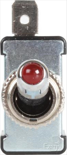 OEX Toggle Switch On/Off SPST 12V Red Illuminated (Contacts Rated 20A @ 12