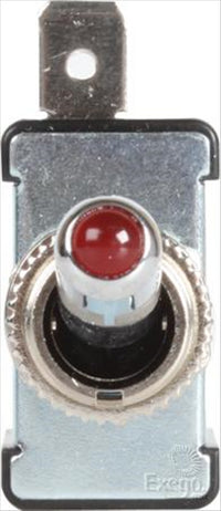 OEX Toggle Switch On/Off SPST 12V Red Illuminated (Contacts Rated 20A @ 12