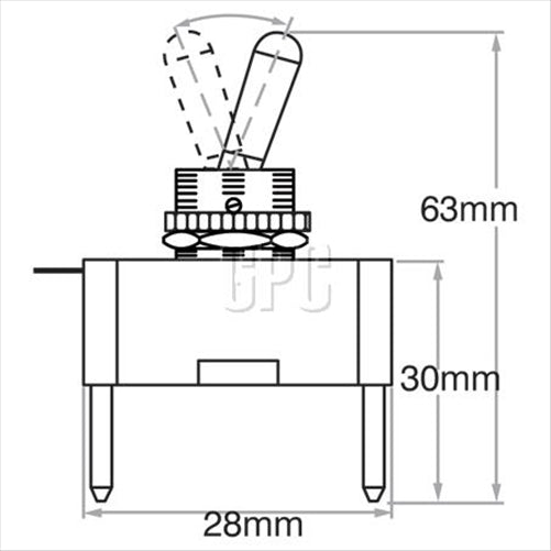 OEX Toggle Switch On/Off SPST 12V Red Illuminated (Contacts Rated 20A @ 12