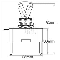 OEX Toggle Switch On/Off SPST 12V Red Illuminated (Contacts Rated 20A @ 12