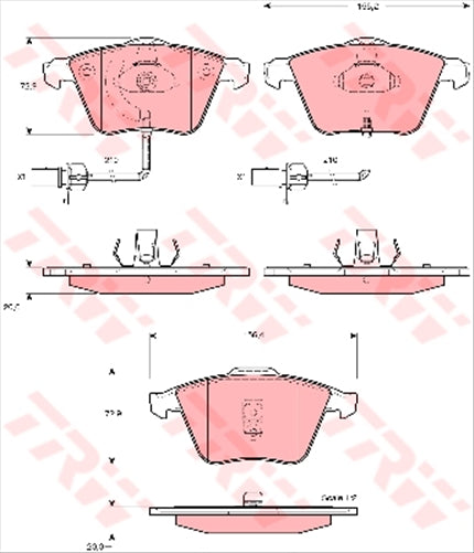TRW Brake Pad Set Inc. Wear Sensor (DB1502)